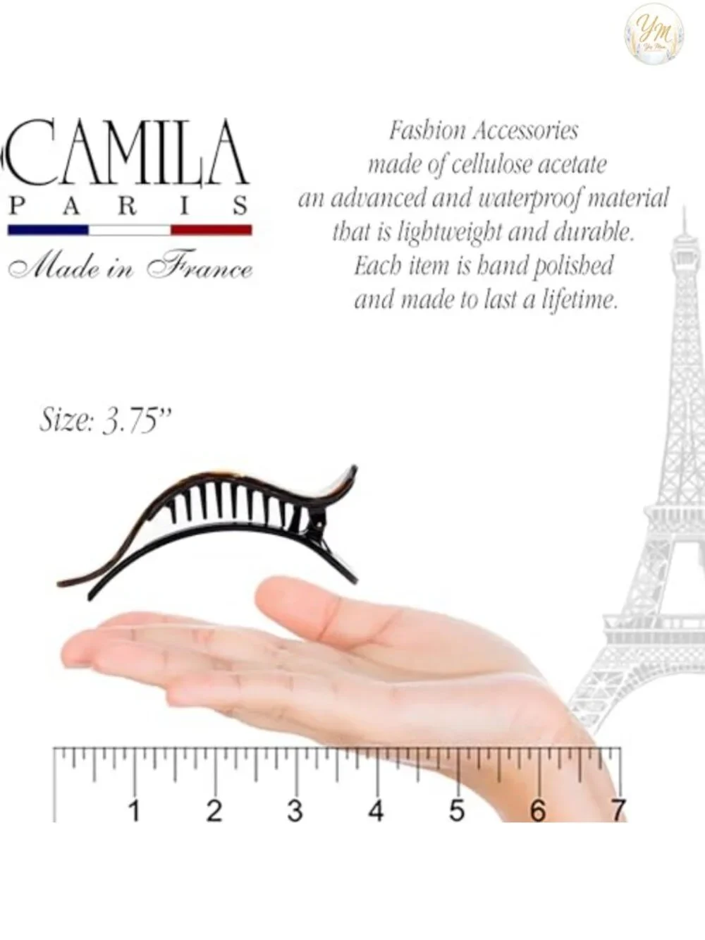 Handmade Cellulose Acetate Duckbill Hair Clip, Strong Non-Slip Jaw Clip for